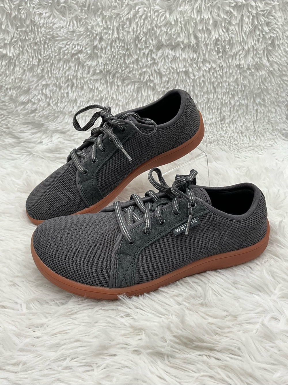 WHITIN Sneakers Size 8.5 Gray Knit Zero Drop Rubber Sole Minimalist